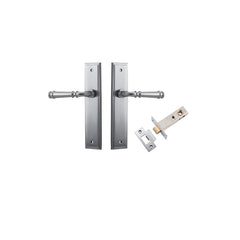 Verona Lever - Stepped Backplate Passage Kit Satin Chrome / Solid Brass