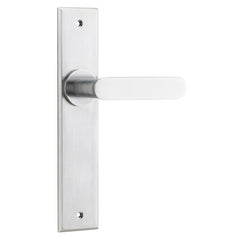 Bronte Lever - Chamfered Backplate Satin Chrome / Brass