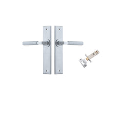 Brunswick Lever - Chamfered Backplate Passage Kit Satin Chrome / Solid Brass