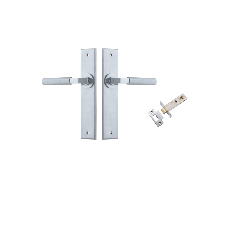 Brunswick Lever - Chamfered Backplate Passage Kit Satin Chrome / Solid Brass