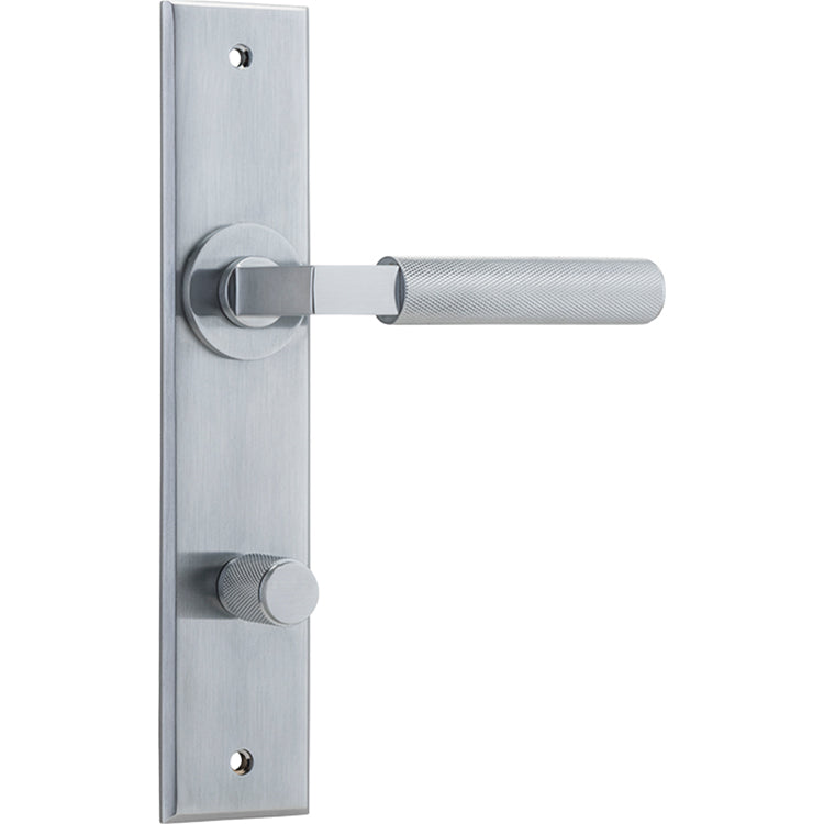 Brunswick Lever - Chamfered Backplate Satin Chrome