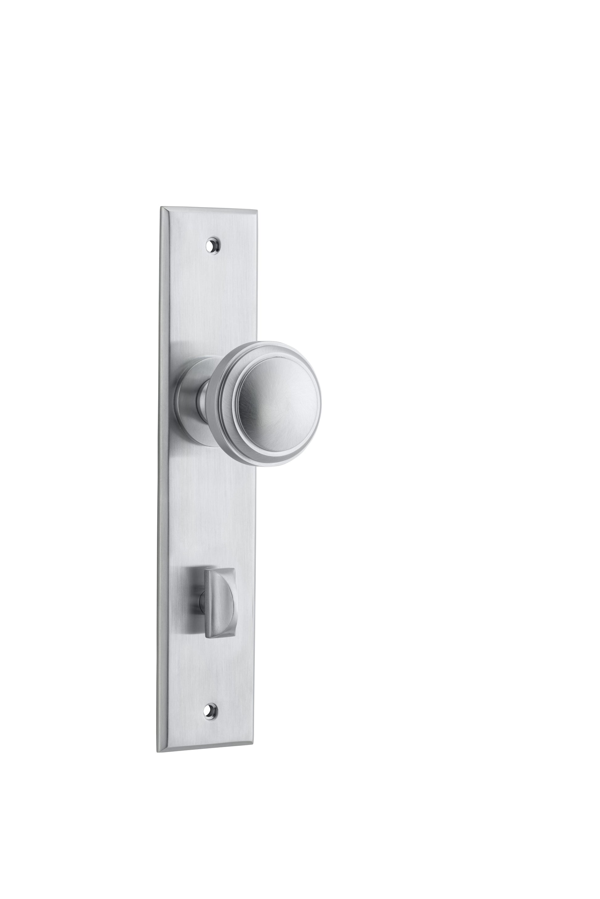 Paddington Knob - Chamfered Backplate Satin Chrome / Brass