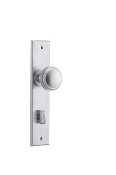 Paddington Knob - Chamfered Backplate Satin Chrome / Brass