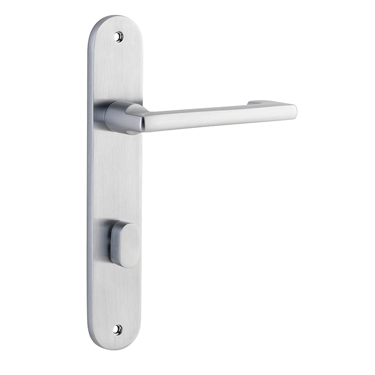 Baltimore Return Lever - Oval Backplate Satin Chrome / Solid Brass