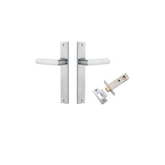 Osaka Lever - Rectangular Backplate Passage Kit Satin Chrome / Solid Brass