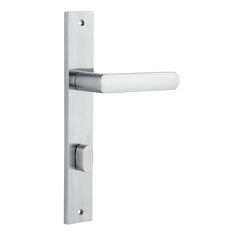 Osaka Lever - Rectangular Backplate Satin Chrome / Solid Brass