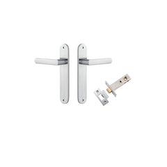 Osaka Lever - Oval Backplate Passage Kit Satin Chrome / Solid Brass
