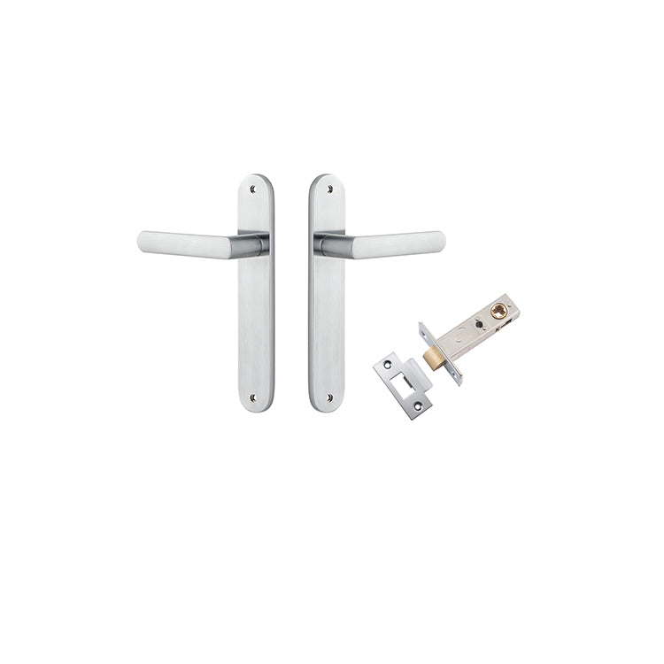Osaka Lever - Oval Backplate Passage Kit Satin Chrome / Solid Brass