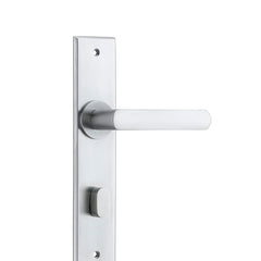 Osaka Lever - Chamfered Backplate Satin Chrome / Solid Brass