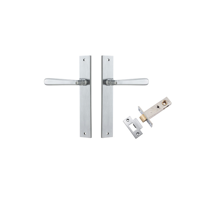 Copenhagen Lever - Rectangular Backplate Passage Kit Satin Chrome / Solid Brass