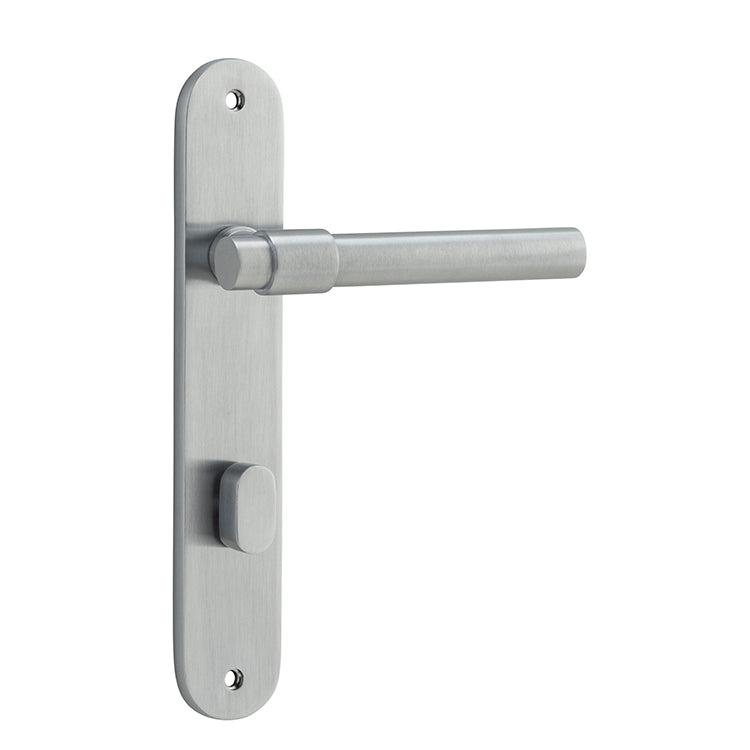 Helsinki Lever - Oval Backplate Satin Chrome / Solid Brass