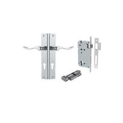 Stirling Lever - Rectangular Backplate Entrance Kit with High Security Lock Satin Chrome / Solid Brass