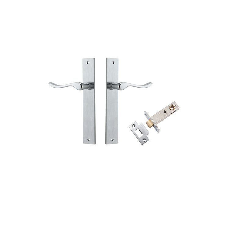 Stirling Lever - Rectangular Backplate Passage Kit Satin Chrome / Solid Brass