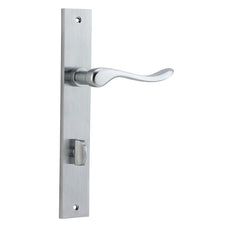 Stirling Lever - Rectangular Backplate Satin Chrome / Solid Brass
