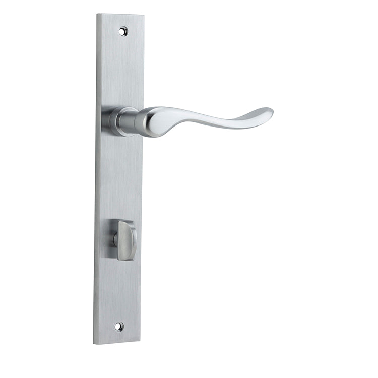 Stirling Lever - Rectangular Backplate Satin Chrome / Solid Brass