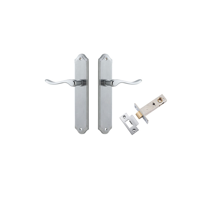 Stirling Lever - Shouldered Backplate Passage Kit Satin Chrome / Solid Brass