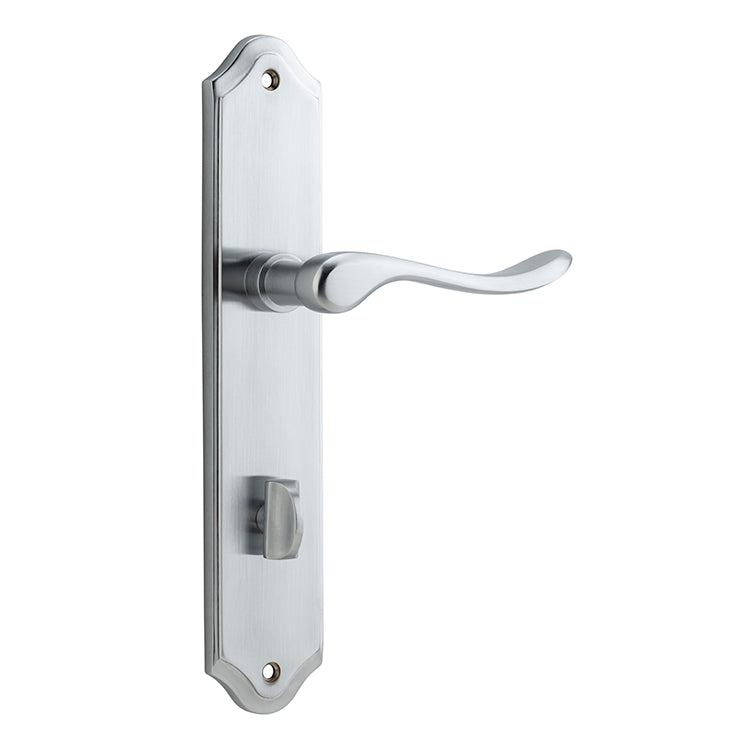 Stirling Lever - Shouldered Backplate Satin Chrome / Solid Brass