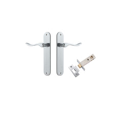 Stirling Lever - Oval Backplate Passage Kit Satin Chrome / Solid Brass