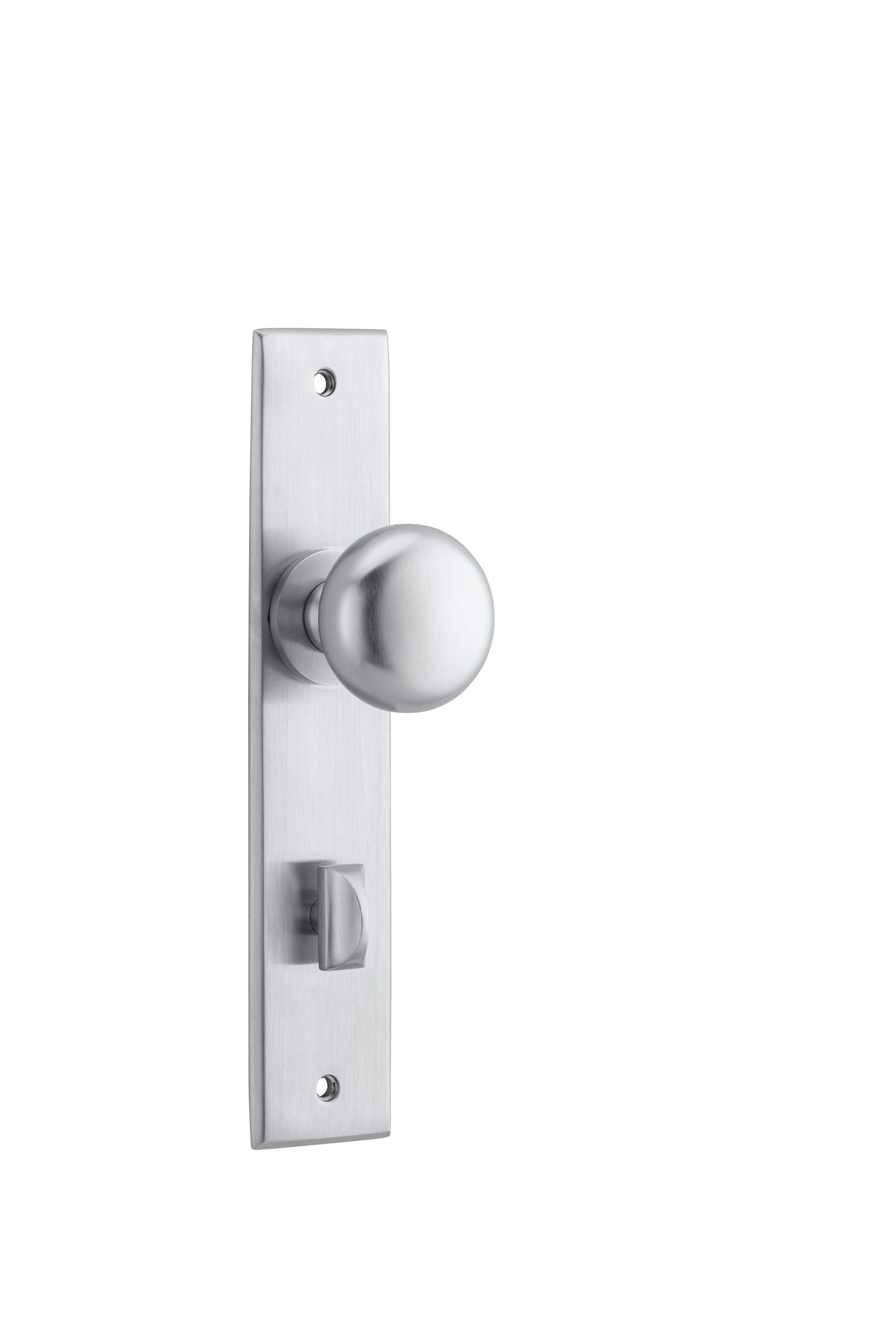 Cambridge Knob - Chamfered Backplate Satin Chrome / Brass