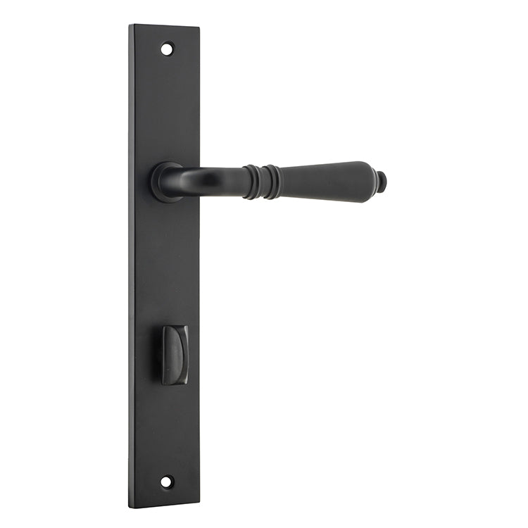 Sarlat Lever - Rectangular Backplate Matt Black / Solid Brass