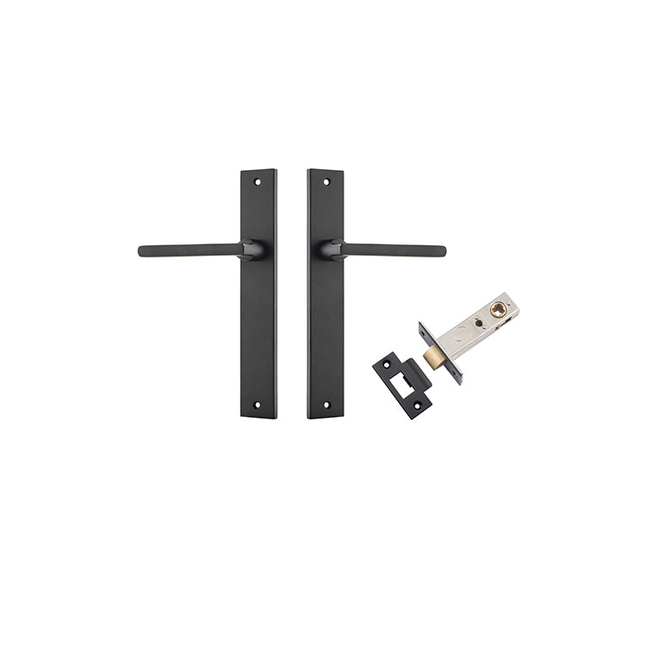Baltimore Lever - Rectangular Backplate Passage Kit Matt Black / Solid Brass
