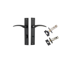 Oxford Lever - Rectangular Backplate Privacy Kit with Privacy Turn Matt Black / Solid Brass