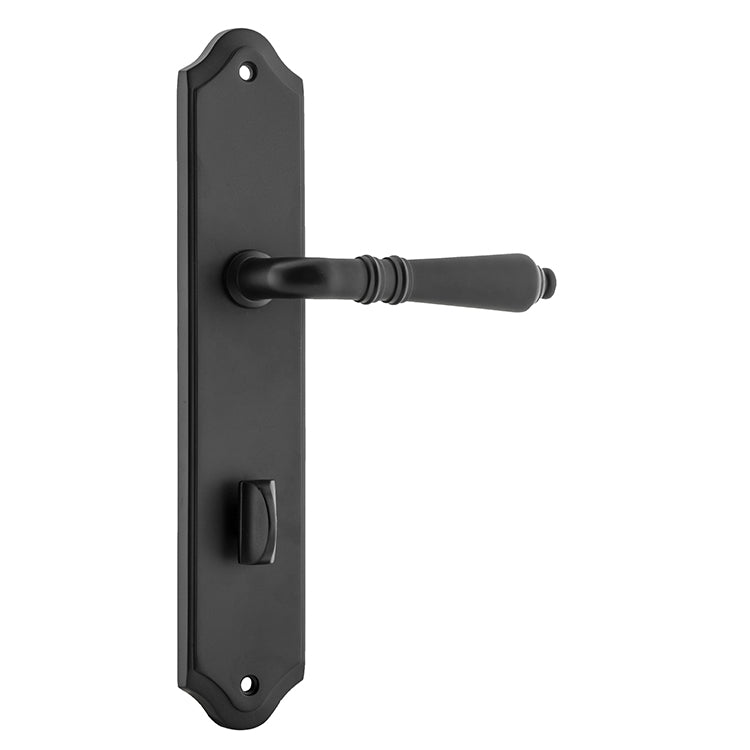 Sarlat Lever - Shouldered Backplate Matt Black / Solid Brass