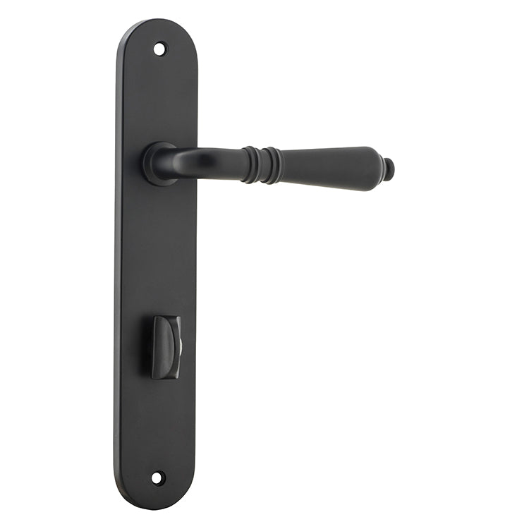 Sarlat Lever - Oval Backplate Matt Black / Solid Brass