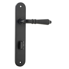 Sarlat Lever - Oval Backplate Matt Black / Solid Brass