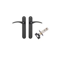 Oxford Lever - Oval Backplate Passage Kit Matt Black / Solid Brass