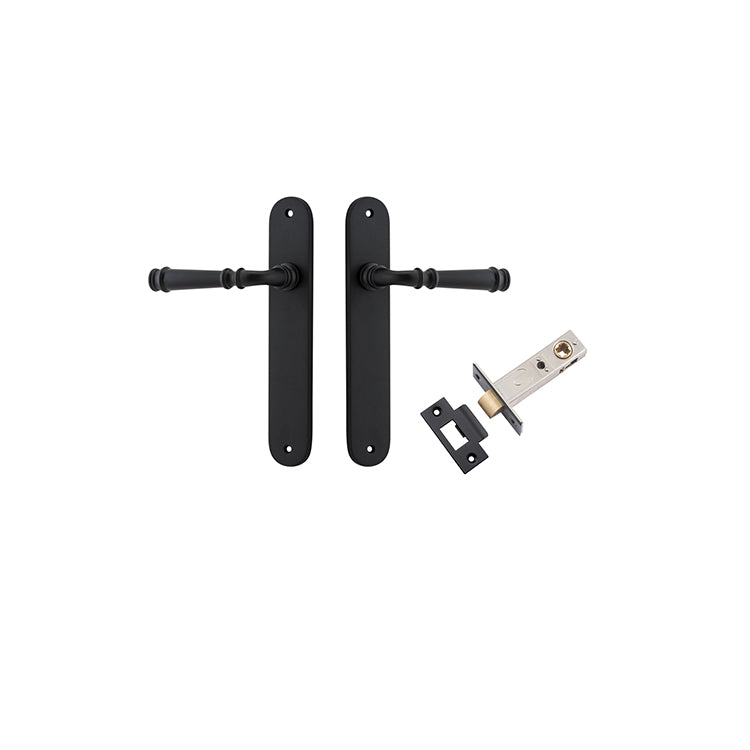 Verona Lever - Oval Backplate Passage Kit Matt Black / Solid Brass