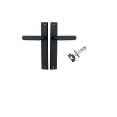 Bronte Lever - Rectangular Backplate Passage Kit Matt Black / Solid Brass