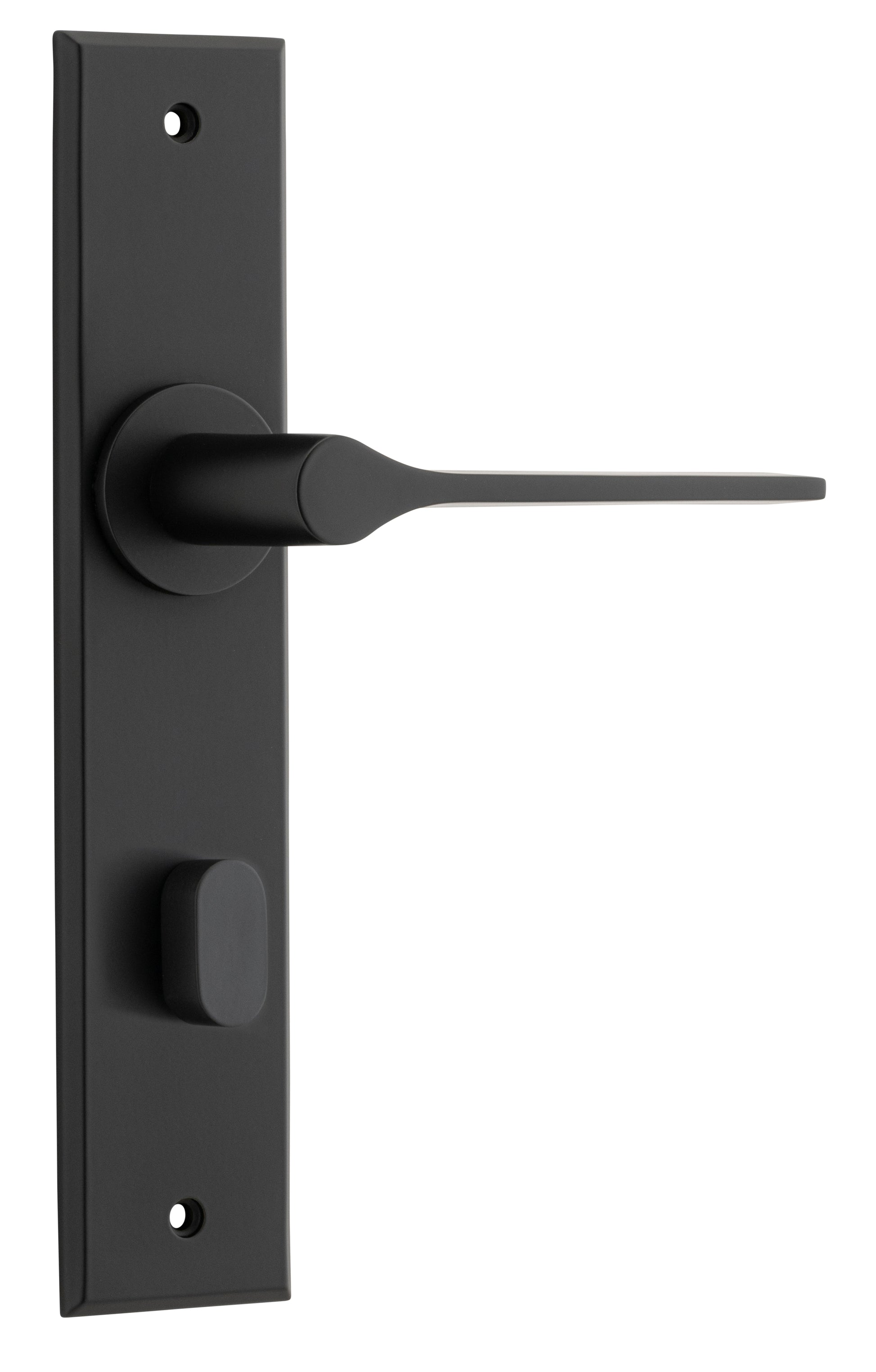 Como Lever - Chamfered Backplate Matt Black / Brass