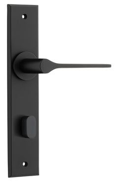 Como Lever - Chamfered Backplate Matt Black / Brass