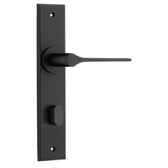 Como Lever - Chamfered Backplate Matt Black / Brass