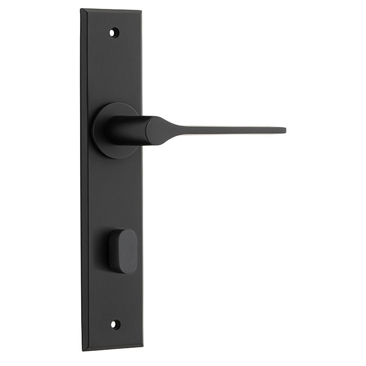 Como Lever - Chamfered Backplate Matt Black / Brass