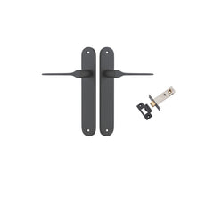 Como Lever - Oval Backplate Passage Kit Matt Black / Solid Brass