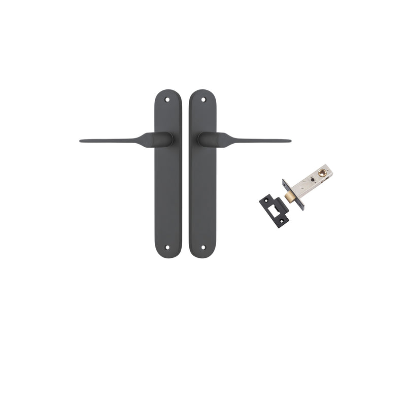 Como Lever - Oval Backplate Passage Kit Matt Black / Solid Brass