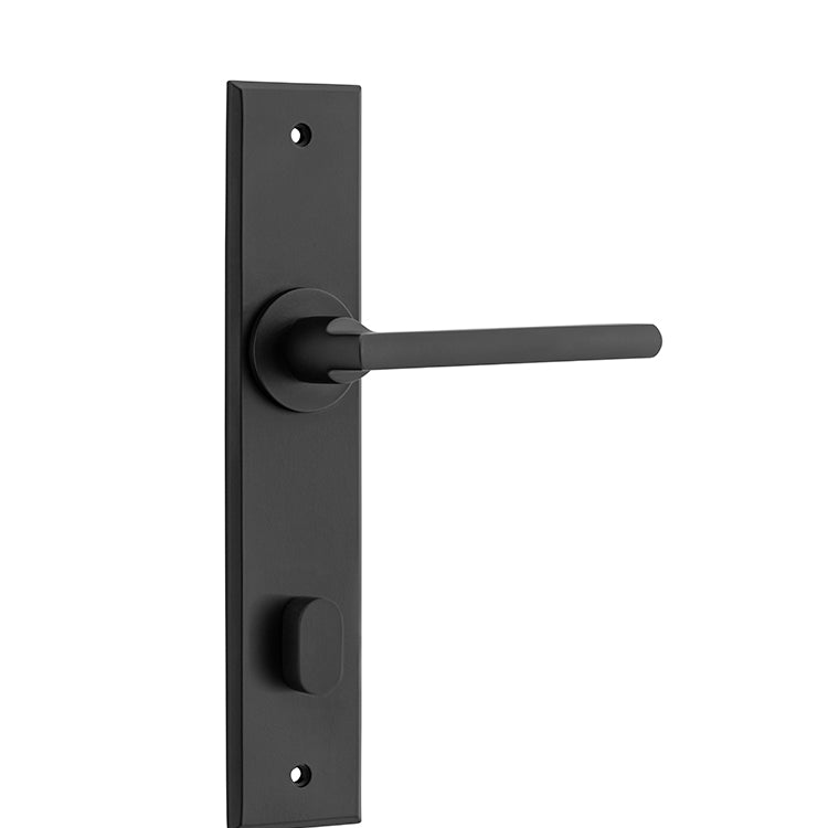 Baltimore Lever - Chamfered Backplate Matt Black