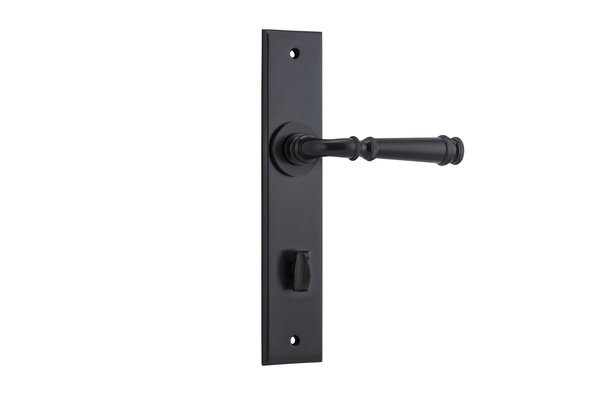 Verona Lever - Chamfered Backplate Matt Black