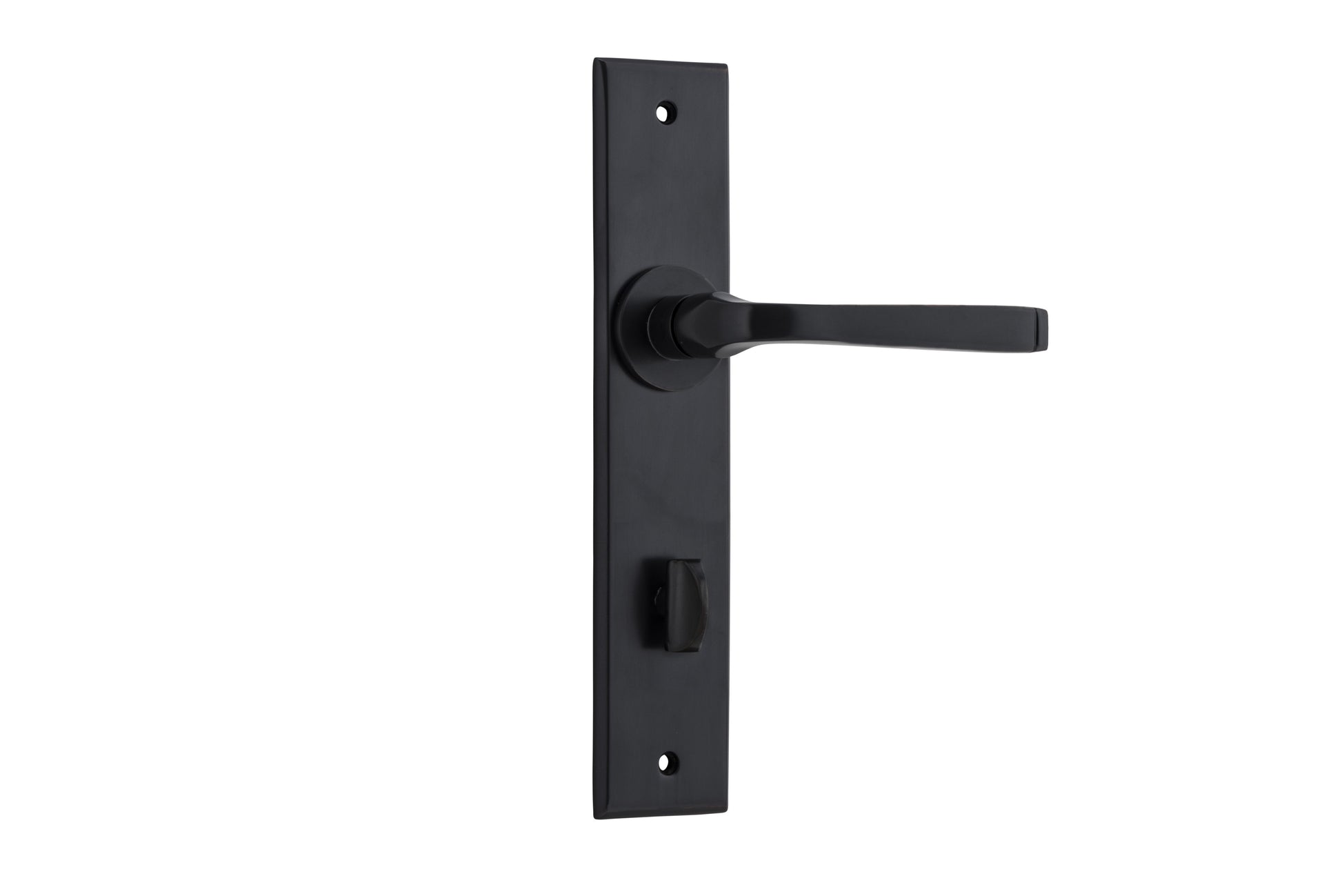 Annecy Lever - Chamfered Backplate (Handles Only) Matt Black / Privacy