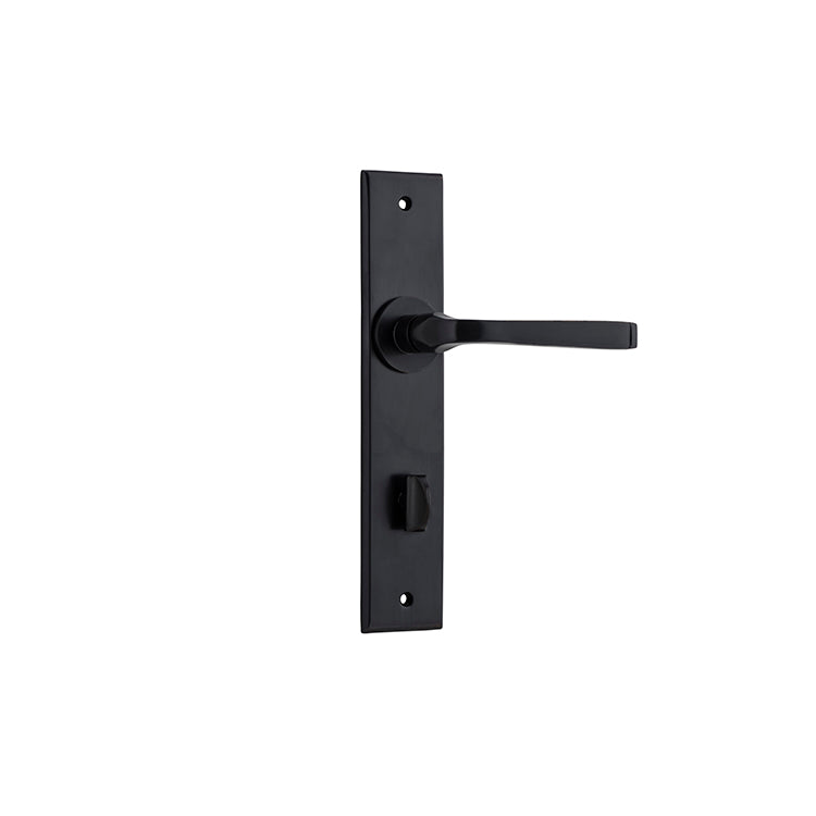 Annecy Lever - Chamfered Backplate (Handles Only) Matt Black / Privacy