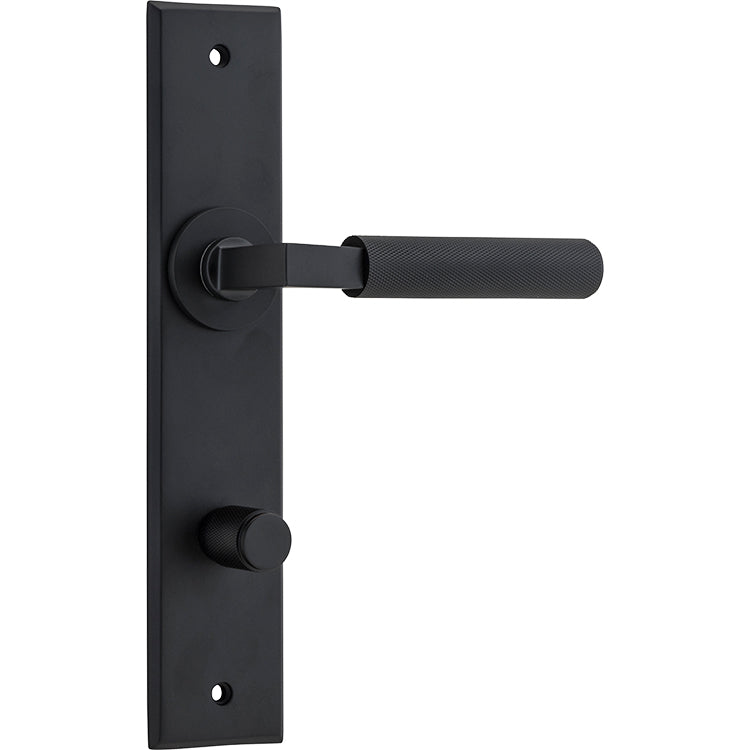 Brunswick Lever - Chamfered Backplate Matt Black