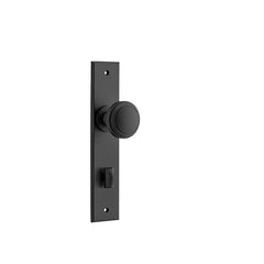 Paddington Knob - Chamfered Backplate Matt Black / Brass