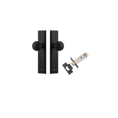Guildford Knob - Stepped Backplate Passage Kit Matt Black / Solid Brass