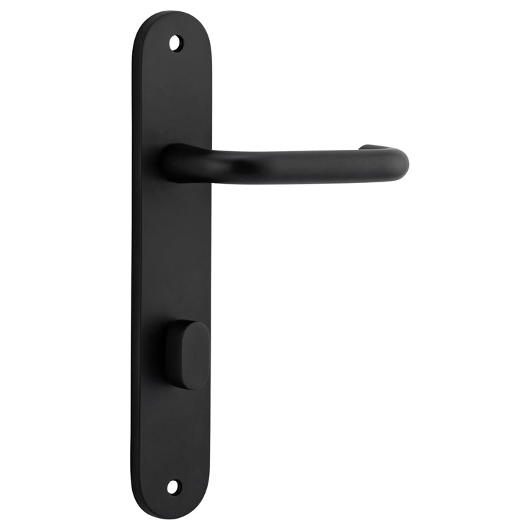 Oslo Lever - Oval Backplate Matt Black / Solid Brass