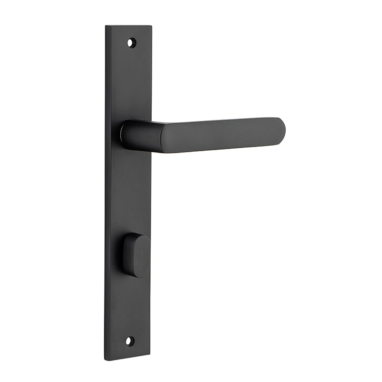 Osaka Lever - Rectangular Backplate Matt Black / Solid Brass