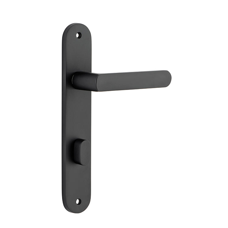 Osaka Lever - Oval Backplate Matt Black / Solid Brass