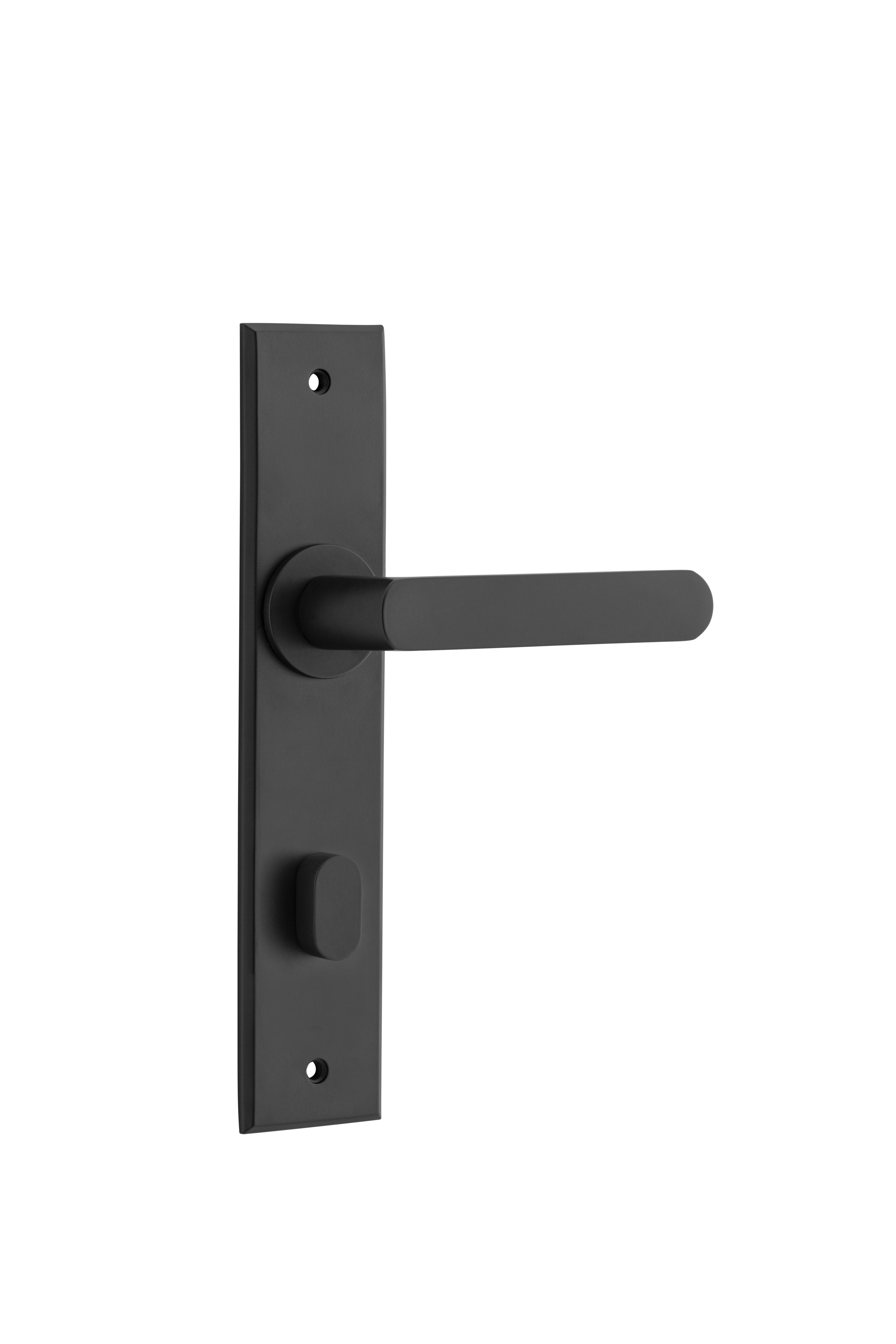 Osaka Lever - Chamfered Backplate Matt Black / Solid Brass