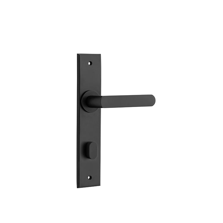 Osaka Lever - Chamfered Backplate Matt Black / Solid Brass